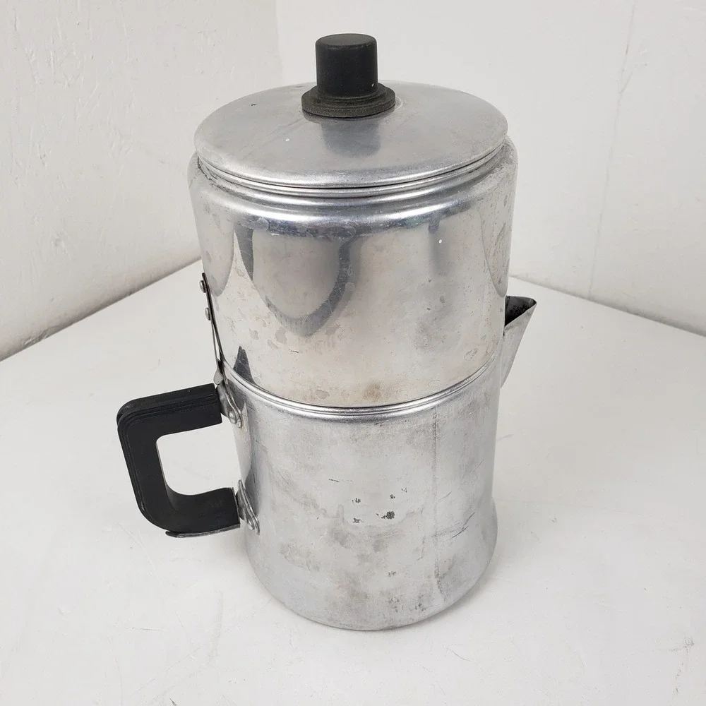 Vintage Drip-O-lator 6 Cup Aluminum Coffee Maker Enterprise Aluminum Co Stovetop